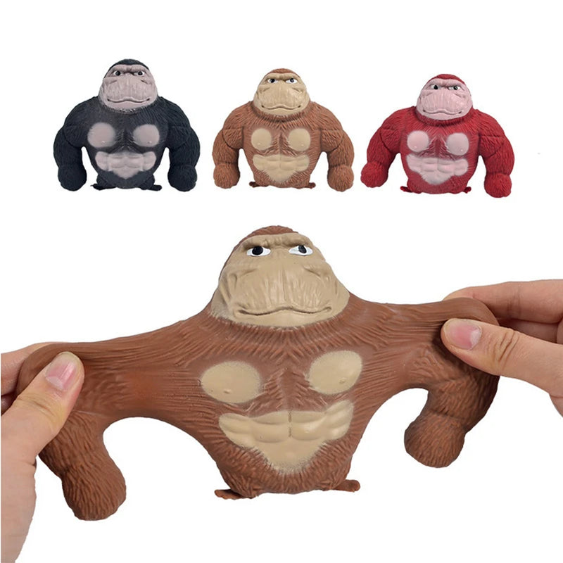 Brinquedo Macaco Gorila Estica Esmaga Fidget Toys Antiestresse Apertar