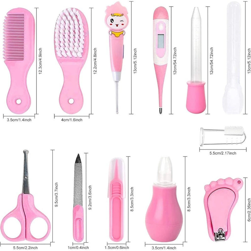 Grooming Kit for Children, Hair, Nails, Health, Thermometer, Brush, Clipper, Scissors, Personal Hygiene Supplies, Baby Care